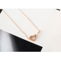 Benutzerdefinierte IP Plating Rose Gold Muttertag Geschenk Edelstahl Herz Halskette